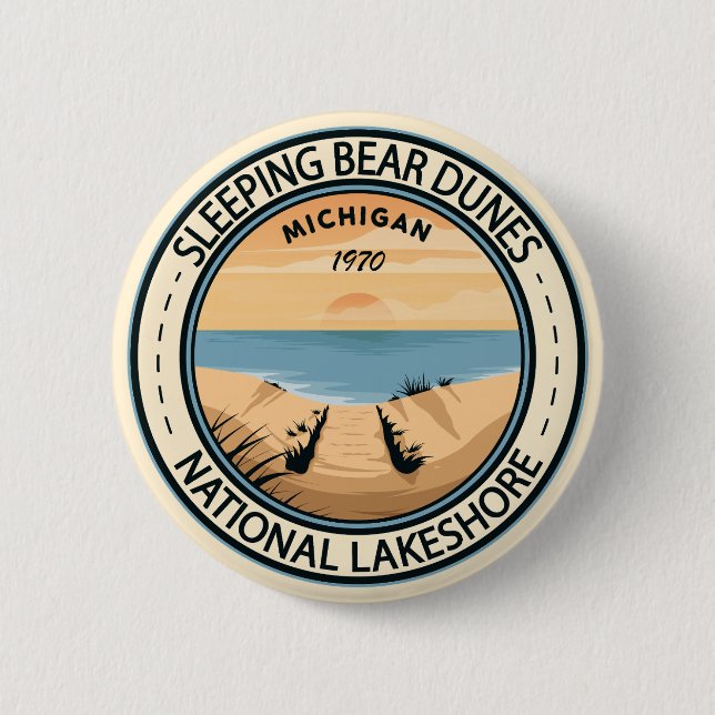 Sleeping Bear Dunes National Lakeshore Michigan 6 Cm Round Badge (Front)