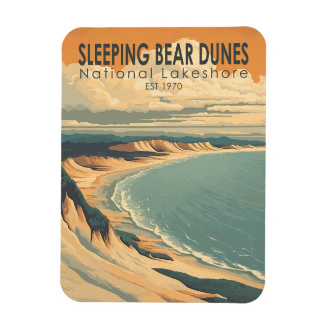 Sleeping Bear Dunes National Lakeshore Travel Art Magnet (Vertical)
