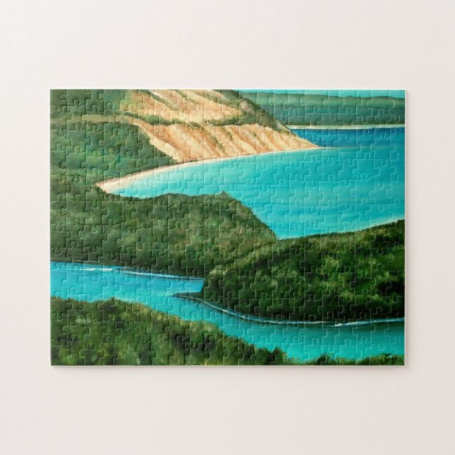 Sleeping Bear Dunes Painting | Poster Jigsaw Puzzle (Horizontal)