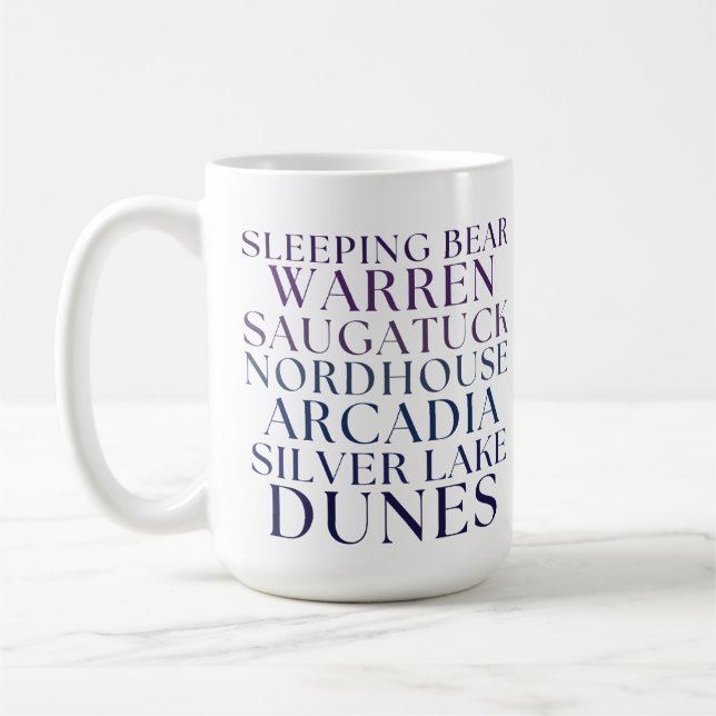 Sleeping Bear Michigan Sand Dunes Coffee Mug (Left)