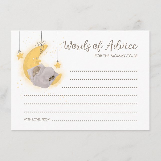 Sleeping Bear Moon Neutral Words of Advice Cards (Front)