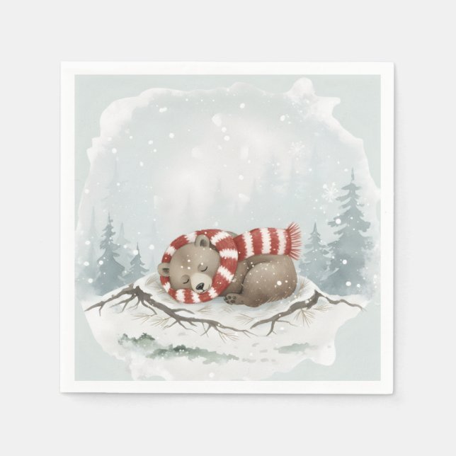 Sleeping Bear Themed Party Napkins (Front)