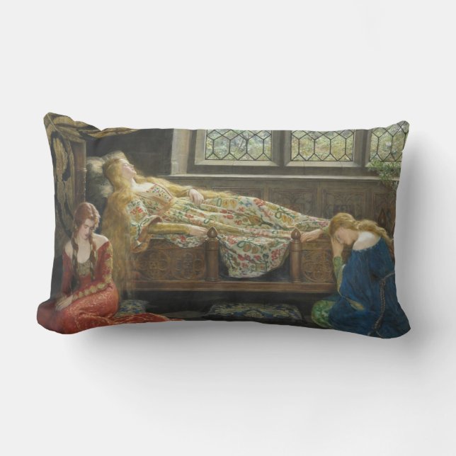 Sleeping Beauty (by John Collier) Lumbar Cushion (Front)