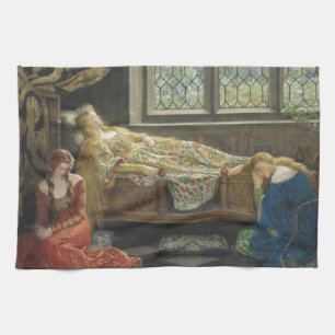 Sleeping Beauty (by John Collier) Tea Towel