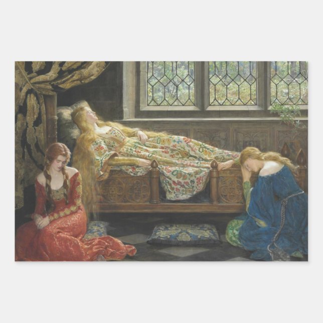 Sleeping Beauty (by John Collier) Wrapping Paper Sheet (Front)