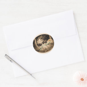 Sleeping Beauty by Louis Icart Classic Round Sticker