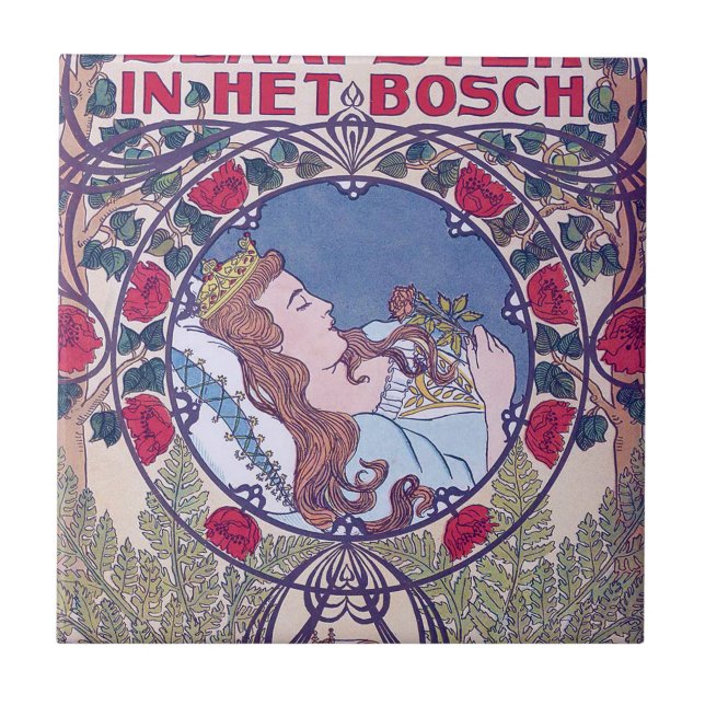 Sleeping Beauty, Cover Art, Van Caspel Ceramic Tile (Front)