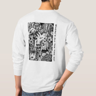 Sleeping Beauty – Monochrome Floral Hand-Drawn Art T-Shirt
