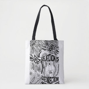 Sleeping Beauty – Monochrome Floral Hand-Drawn Art Tote Bag