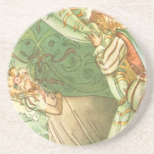 Sleeping Beauty Princess, Vintage Fairy Tale Coaster