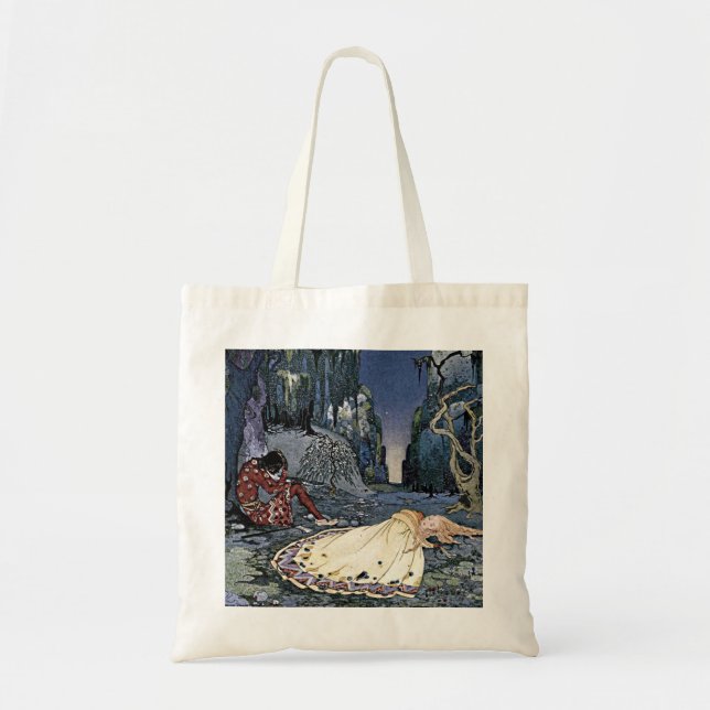Sleeping Beauty Princess Vintage Magic Romance Tote Bag (Front)