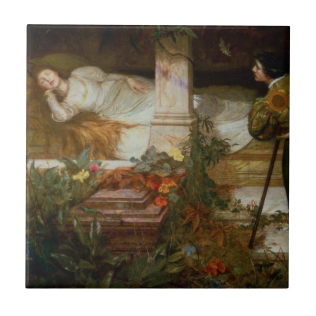 Sleeping Beauty (Sweet Princess From Fairy Tale) Ceramic Tile (Front)