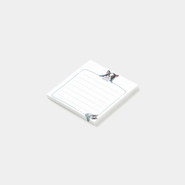 Sleeping Boston Terrier Post It Notes (Angled)