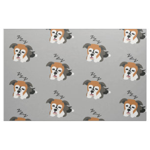 Sleeping Boxer Dog Puppy Animal Lover ZZZ Pet Fabric
