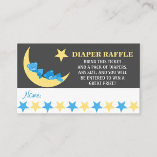 Sleeping Boy Teddy Bears Diaper Raffle Tickets Enclosure Card