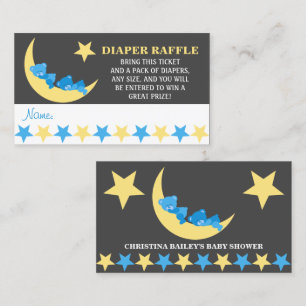 Sleeping Boy Teddy Bears Diaper Raffle Tickets Enclosure Card
