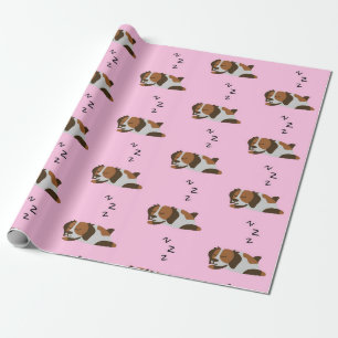 Sleeping Brittany Dog ZZZ Animals Lover Pet Owner Wrapping Paper