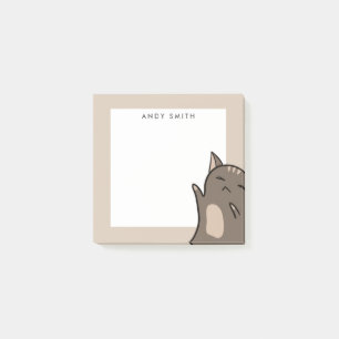 Sleeping Brown Cat Personalised Post-it Notes