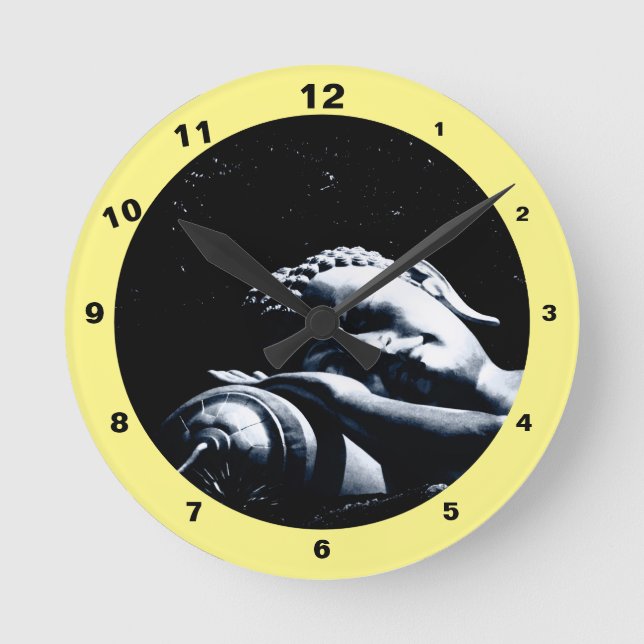 Sleeping Buddha, BW Dharma Boutique (clock) Round Clock (Front)
