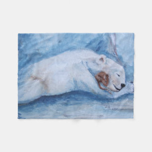 Sleeping Buddies Bear and mouse Fleece Blanket