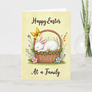 Sleeping Bunny Floral Basket Card