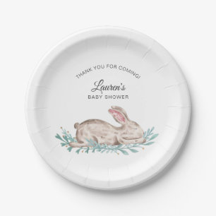 Sleeping Bunny Neutral Gender Baby Shower Paper Plate
