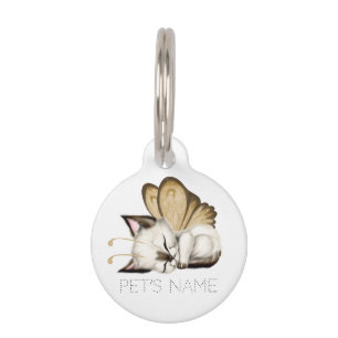 Sleeping Butterfly Kitten Pet Tag