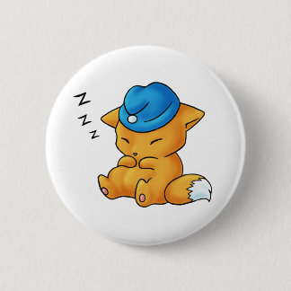 Sleeping Cap Fox 6 Cm Round Badge