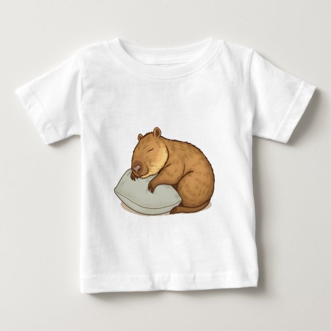 sleeping Capybara Sleepybara Baby T-Shirt (Front)