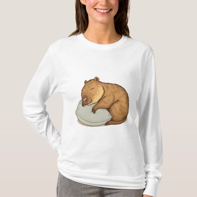 sleeping Capybara Sleepybara T-Shirt (Front)