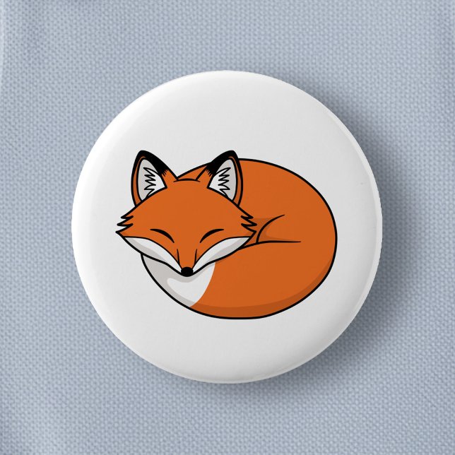 Sleeping Cartoon Fox 6 Cm Round Badge (Creator Uploaded)