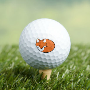 Sleeping Cartoon Fox Golf Balls