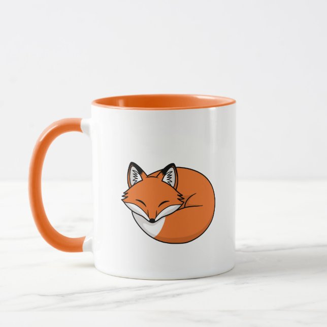 Sleeping Cartoon Fox Mug (Left)
