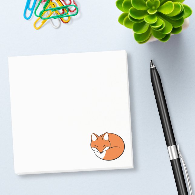 Sleeping Cartoon Fox Post-it Notes (Creator Uploaded)