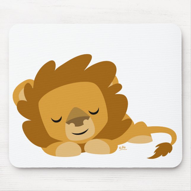 Sleeping Cartoon Lion mousepad (Front)
