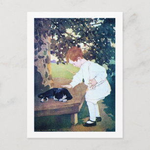Sleeping Cat and Child, Jessie Willcox Smith Postcard