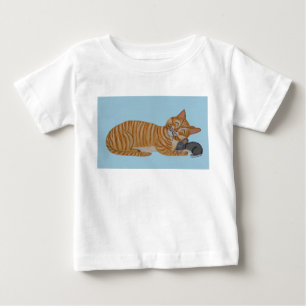Sleeping Cat and mouse Baby T-Shirt
