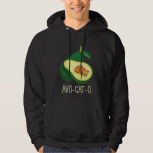 Sleeping Cat Avocado Cute Vegetable Animal Pun Hoodie