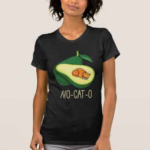 Sleeping Cat Avocado Cute Vegetable Animal Pun T-Shirt