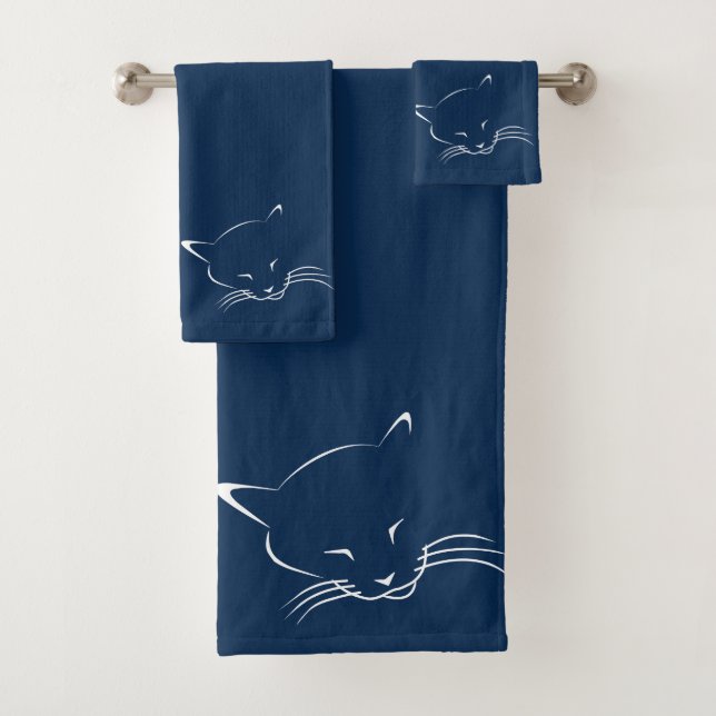 Sleeping cat bath towel set (Insitu)