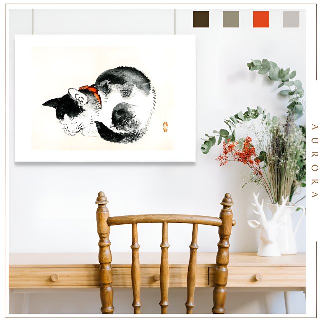 Sleeping Cat by Kōno Bairei (1844-1895) Poster (Creator Uploaded)