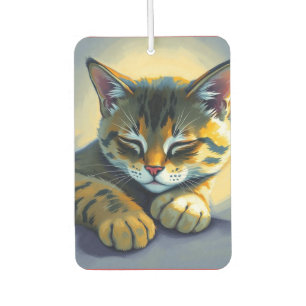 Sleeping cat car air freshener