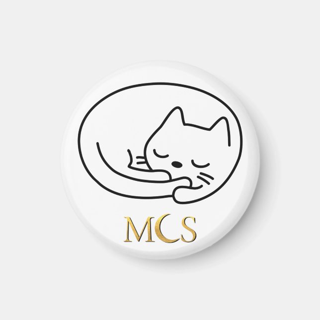 Sleeping Cat Felix Calypso's Heart Magnet (Front)