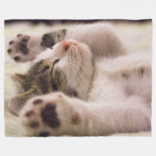 Sleeping Cat Fleece Blanket, 60"x80" Blanket