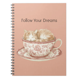 Sleeping Cat In A Cup Notebook