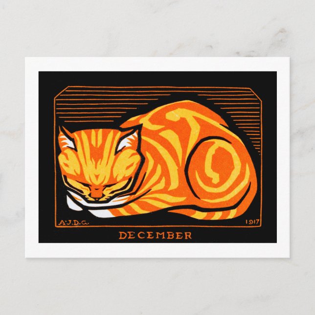 Sleeping Cat, Julie de Graag Postcard (Front)