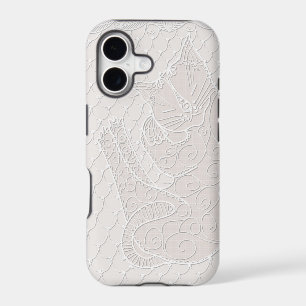 Sleeping Cat Lace Doily (oat) on phone case