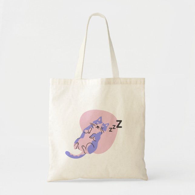 Sleeping Cat Pattern Tote Bags (Front)