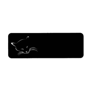Sleeping cat return address label