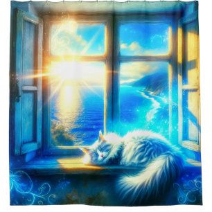 Sleeping Cat Shower Curtain